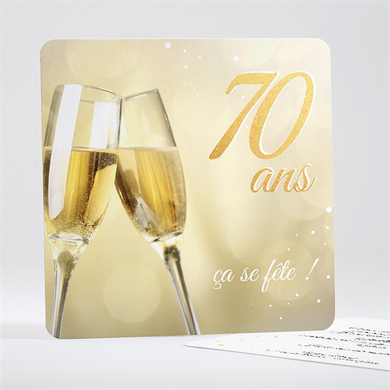 Invitation anniversaire anniversaire champagne 70 ans