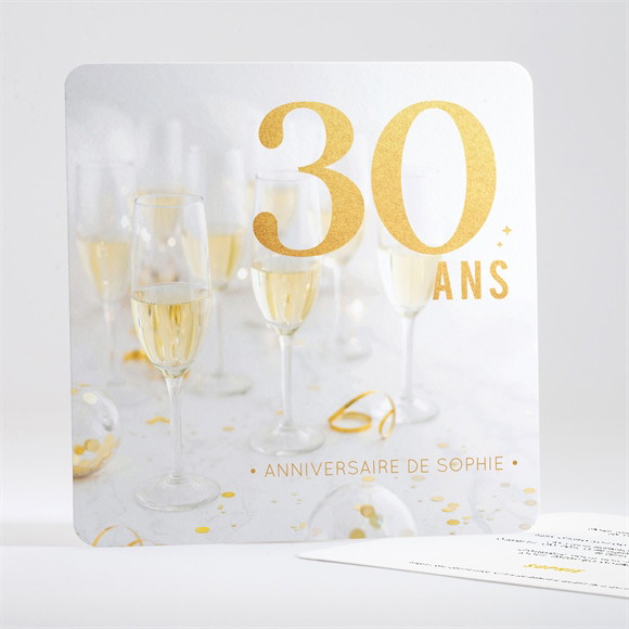 Invitation anniversaire 30 ans : Champagne ! réf.N351664