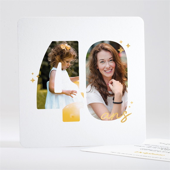 Invitation anniversaire Photo 40 ans réf.N351668