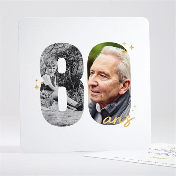 Invitation anniversaire Photo 80 ans réf.N351670