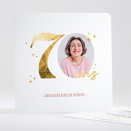 Invitation anniversaire paillette 70 ans