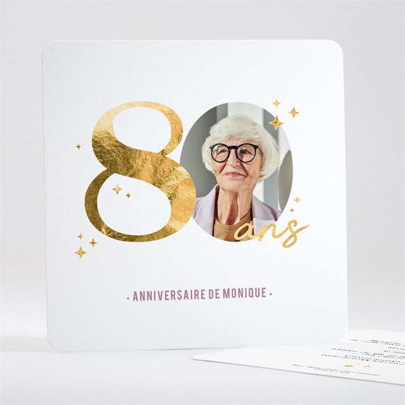Invitation anniversaire Paillette 80 ans réf.N351675