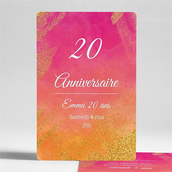 Invitation anniversaire en l'honneur de mes 20 ans