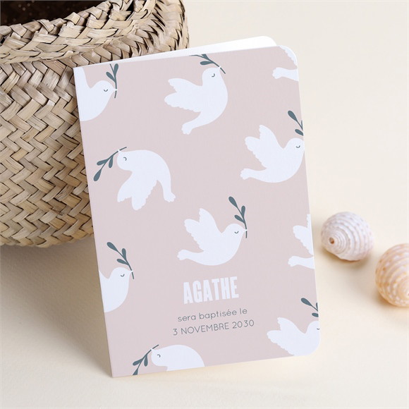 Faire-part de baptême Envolée de colombes plié réf.N401935