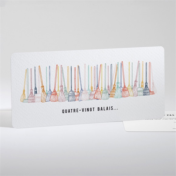 Invitation anniversaire 80 balais réf.N131179
