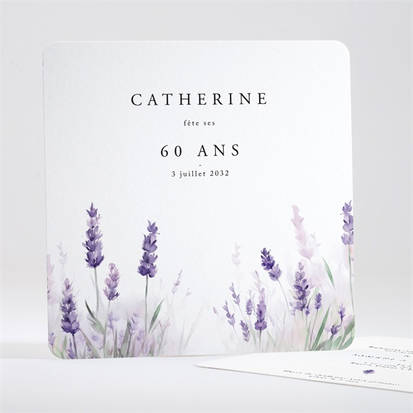 Invitation anniversaire Lavande 60 ans réf.N351679