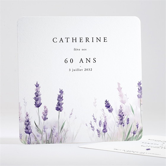 Invitation anniversaire lavande 60 ans