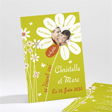 Faire-part mariage marguerite de l'amour