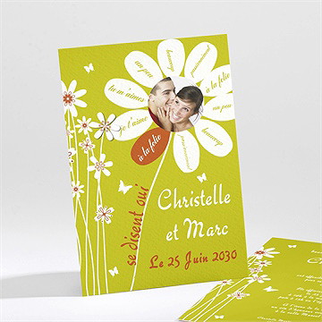Faire-part mariage marguerite de l'amour