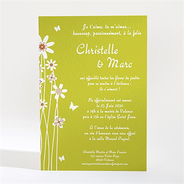 Faire-part mariage marguerite de l'amour - Dos du faire-part