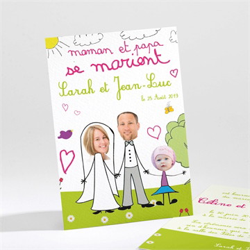 Faire-part mariage mes supers parents se marient!