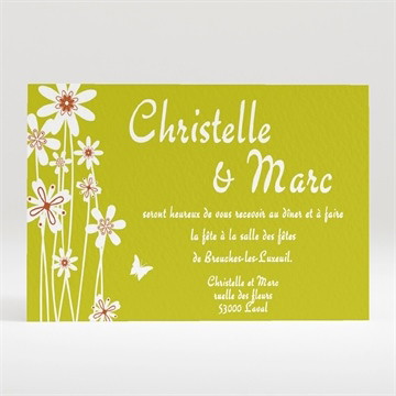 Carton d'invitation mariage marguerite de l'amour