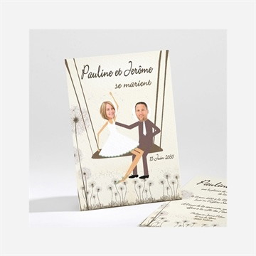 Faire-part mariage sur la balançoire