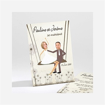 Faire-part mariage sur la balançoire