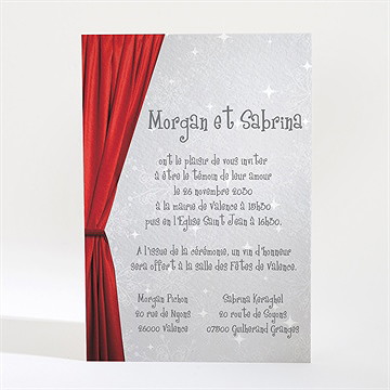Faire-part mariage carte invitation originale - Dos du faire-part