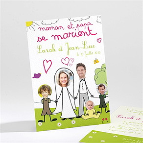 Faire-part mariage papa et maman se marient
