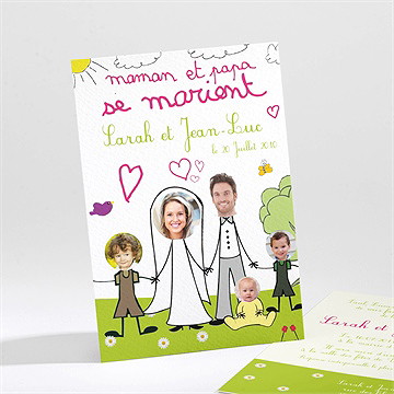 Faire-part mariage papa et maman se marient