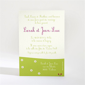 Faire-part mariage papa et maman se marient - Verso du faire-part