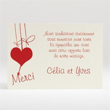 Remerciement mariage guirlande de coeurs photo