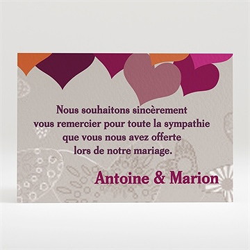 Remerciement mariage montgolfière de coeurs