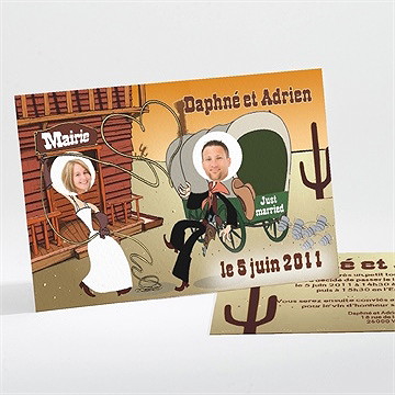 Faire-part mariage far west original