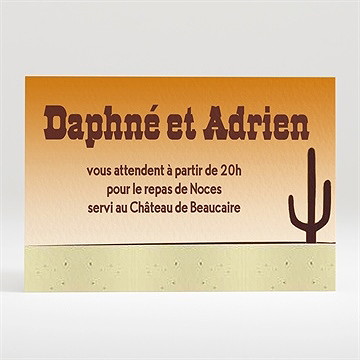 Carton d'invitation mariage far west original