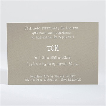 Faire-part naissance faire-part naissance - Dos du faire-part