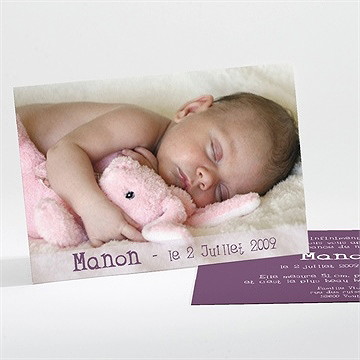 Faire-part naissance faire part recto verso photo