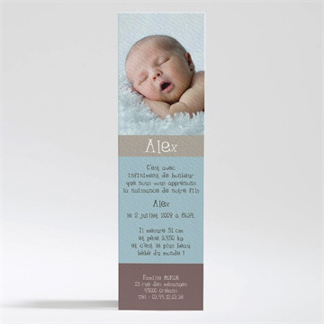 Faire-part naissance beige et vert