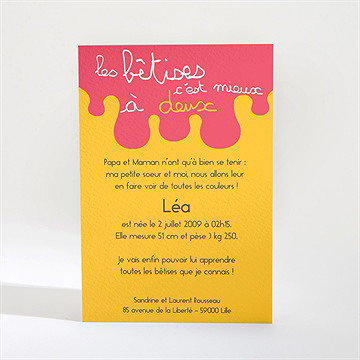 Faire-part naissance faire-part naissance - Dos du faire-part