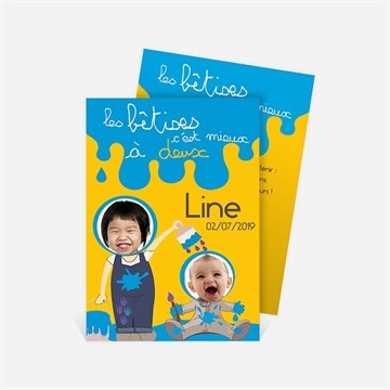 Faire-part naissance coup de pinceau