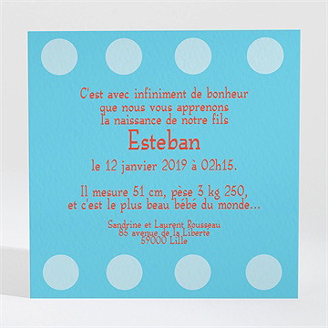 Faire-part naissance faire-part naissance - Verso du faire-part