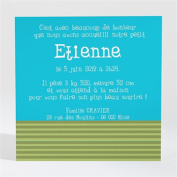 Faire-part naissance faire-part naissance - Verso du faire-part