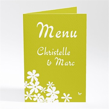 Menu mariage marguerite de l'amour