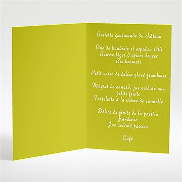 Menu mariage marguerite de l'amour - Intérieur du menu