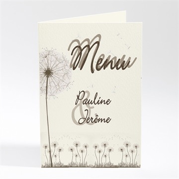 Menu mariage sur la balançoire