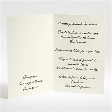 Menu mariage sur la balançoire - Intérieur du menu