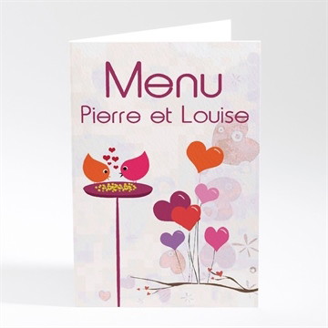 Menu mariage carte originale