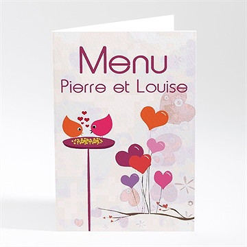 Menu mariage carte originale