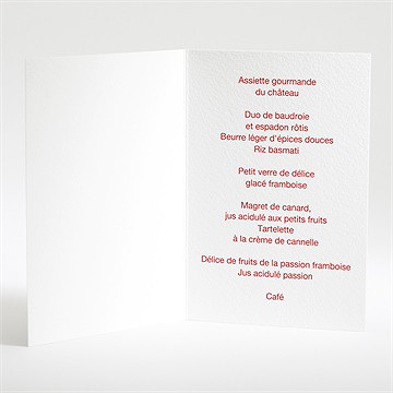 Menu mariage humour original - Intérieur du menu