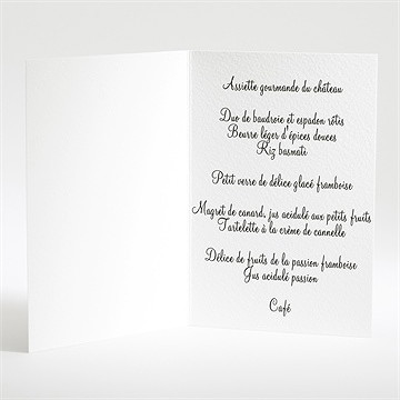 Menu mariage notre coup de foudre - intérieur du menu