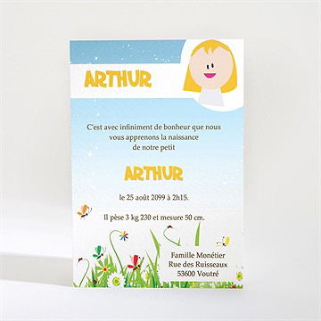 Faire-part naissance faire-part naissance - Dos du faire-part