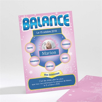 Faire-part naissance balance