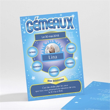 Faire-part naissance gémeaux
