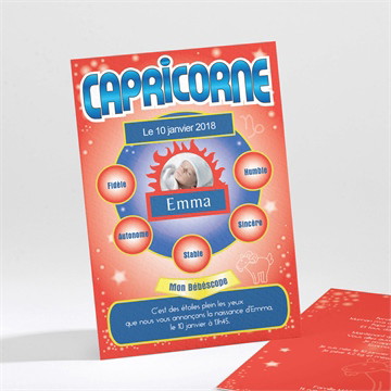 Faire-part naissance astro capricorne