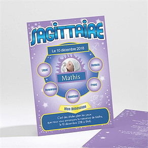 Faire-part naissance sagittaire