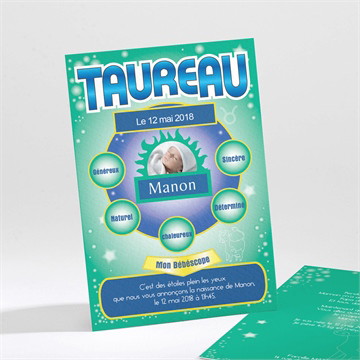 Faire-part naissance taureau