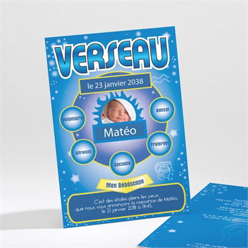 Faire-part naissance verseau