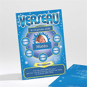Faire-part naissance verseau