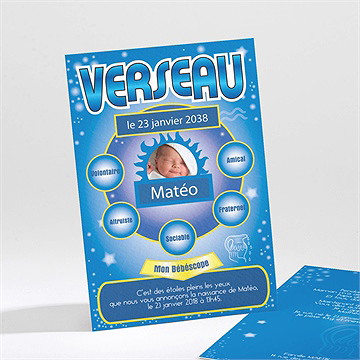 Faire-part naissance verseau